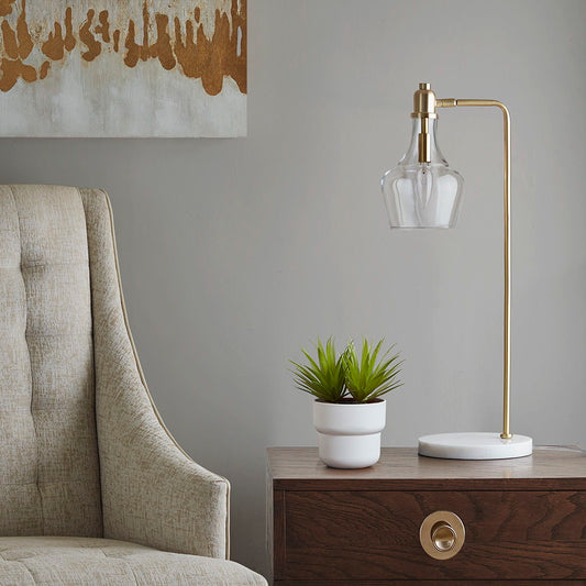 Auburn - 24" H Table Lamp With Marble Base - Gold