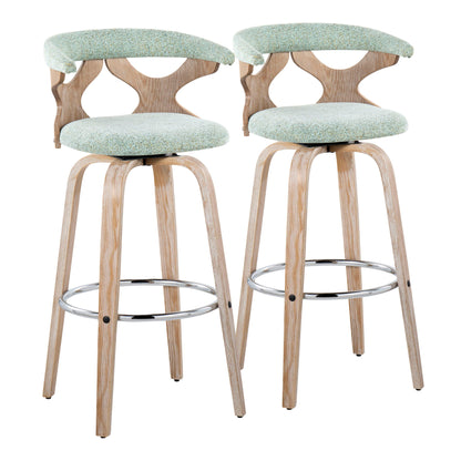 Gardenia - Contemporary Fixed Height Barstool With Swivel With Round Footrest (Set of 2) Lumi Source