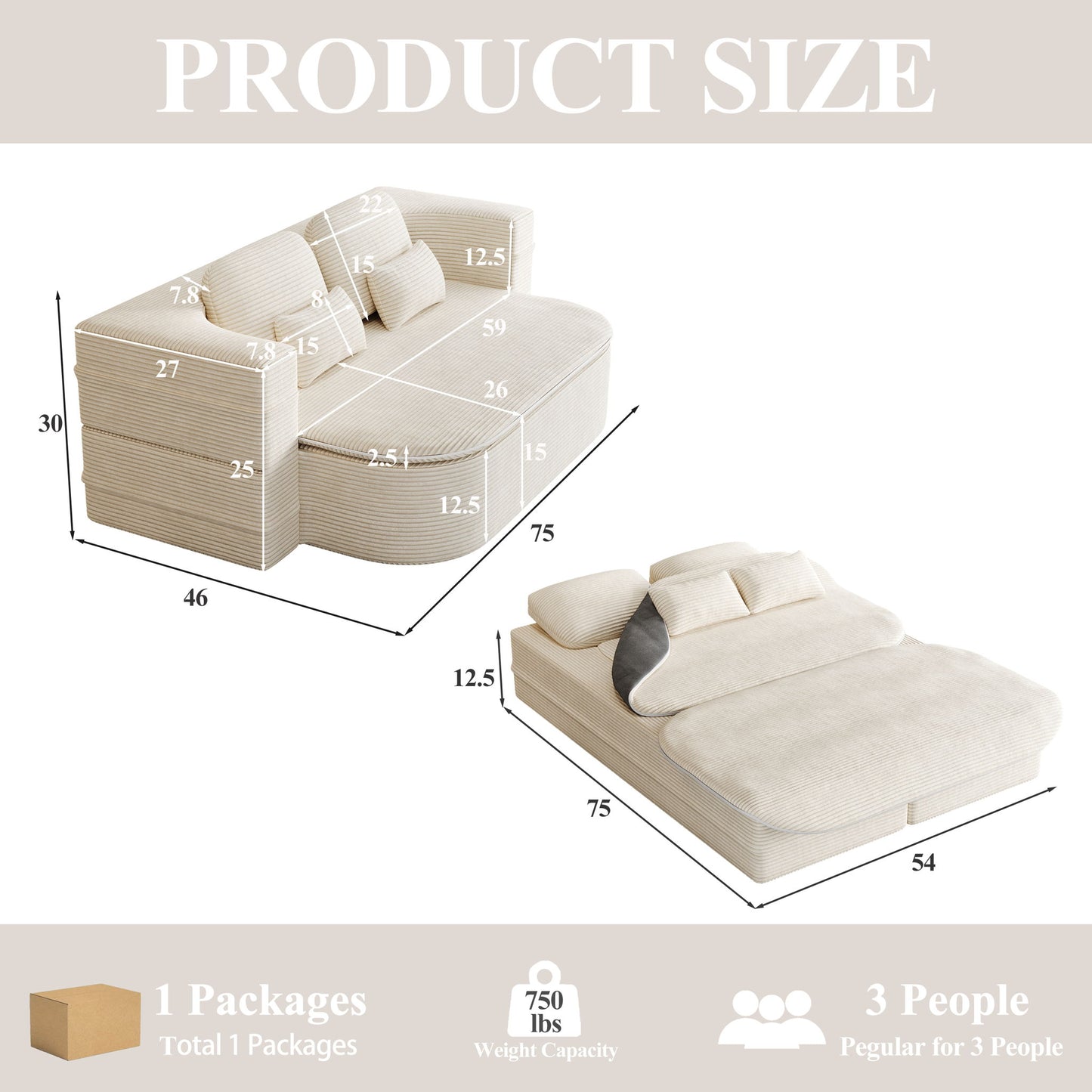 2 In 1 Foldable Sofa Bed With Multi Functional Blanket Home Essentials
