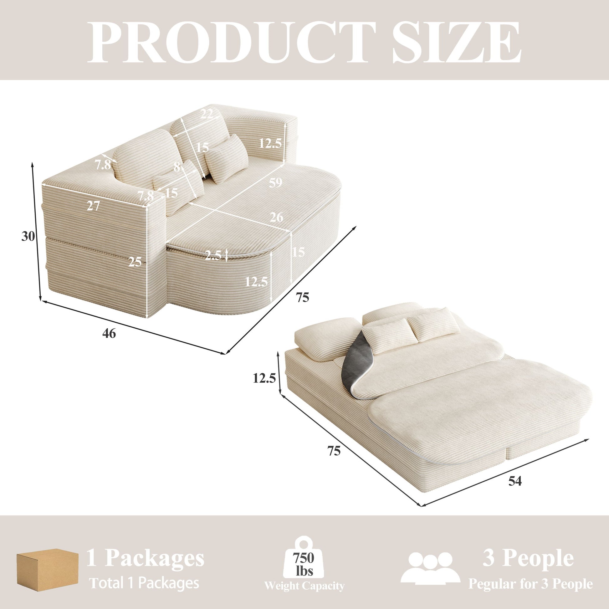 2 In 1 Foldable Sofa Bed With Multi Functional Blanket Home Essentials