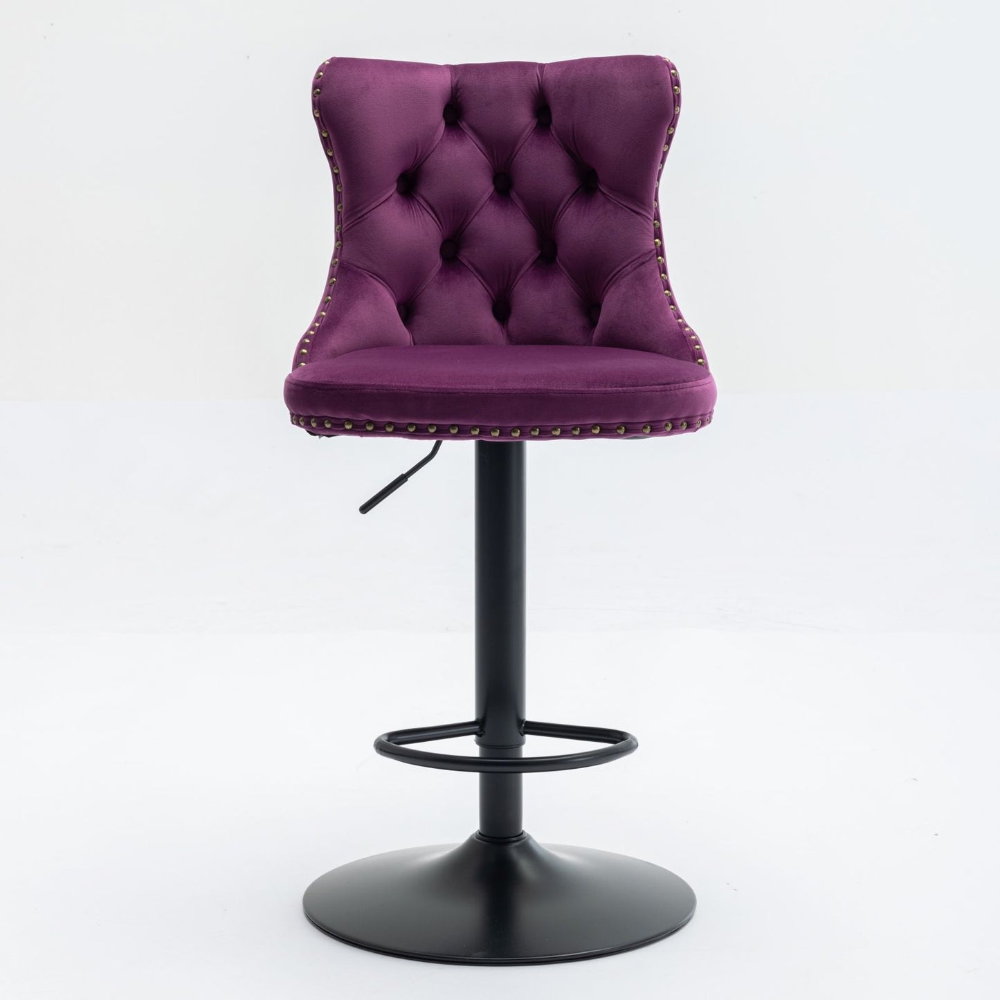 Swivel Velvet Barstools Adjusatble Seat Height, Modern Upholstered Bar Stools With Backs Comfortable Tufted For Home Pub And Kitchen Island (Set of 2) Home Essentials