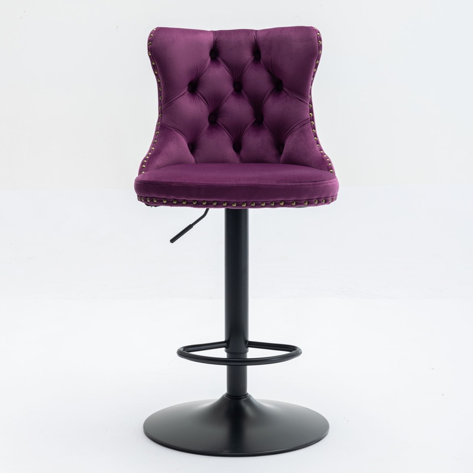 Swivel Velvet Barstools Adjusatble Seat Height, Modern Upholstered Bar Stools With Backs Comfortable Tufted For Home Pub And Kitchen Island (Set of 2) Home Essentials