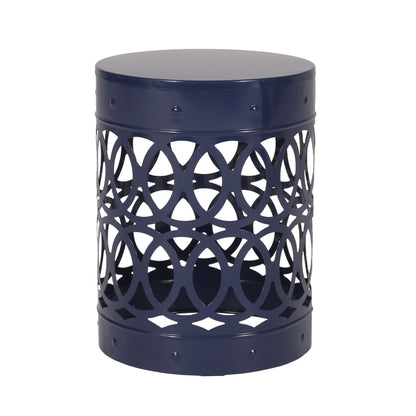 Outdoor Metal Large End Table, Modern Design Noble House