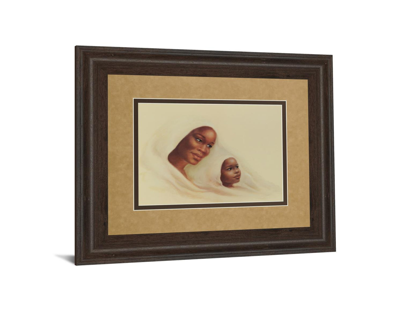 Two Generations - Framed Print Wall Art - Dark Brown Classy Art