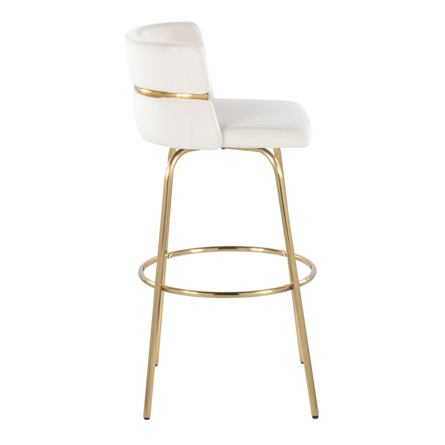 Cinch - Glam / Art Deco Fixed Height Barstool With Swivel With Round Footrest (Set of 2) Lumi Source