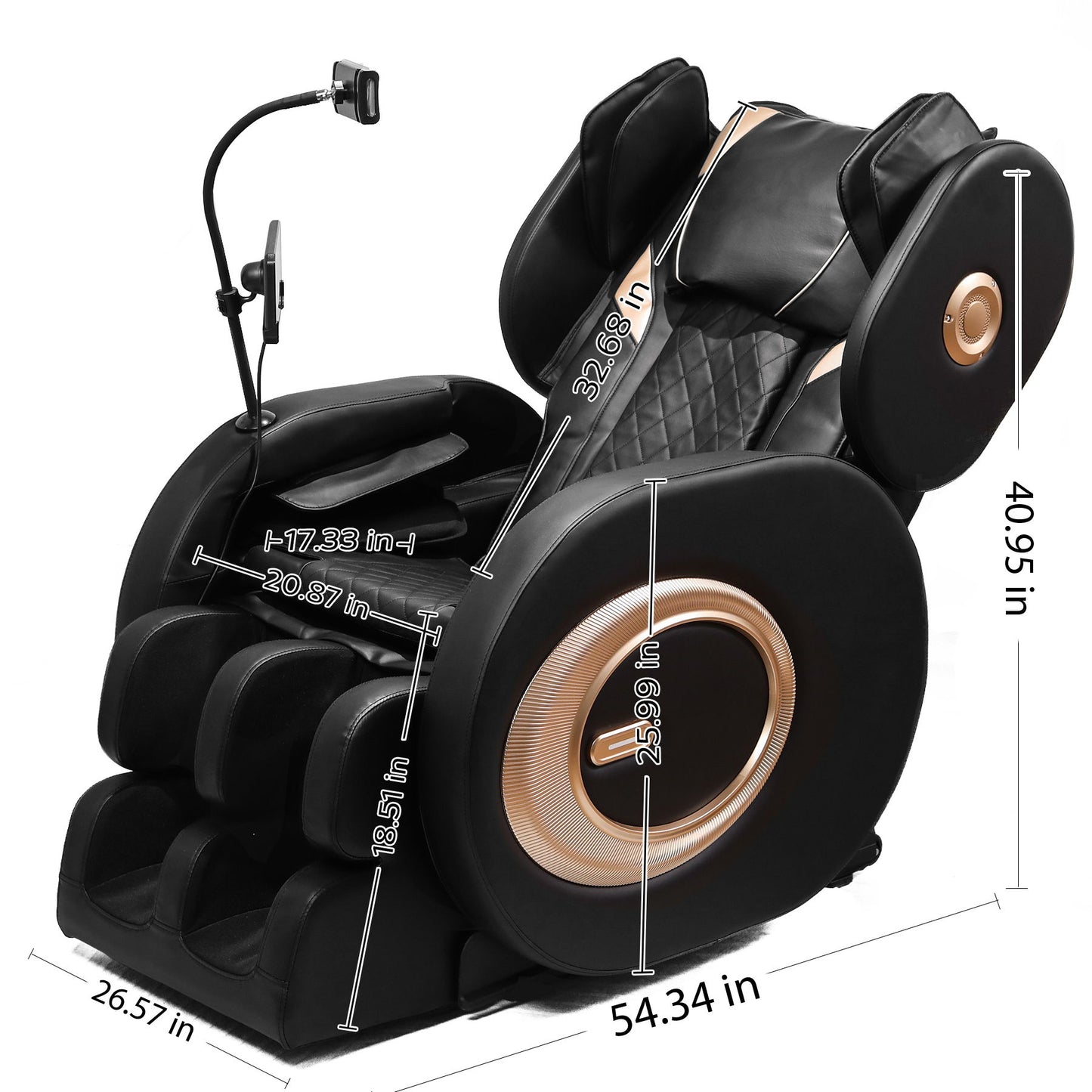 Automatic Massage Chair Recliner With Zero Gravity And Full Body Air Pressure - Black Daily Nest