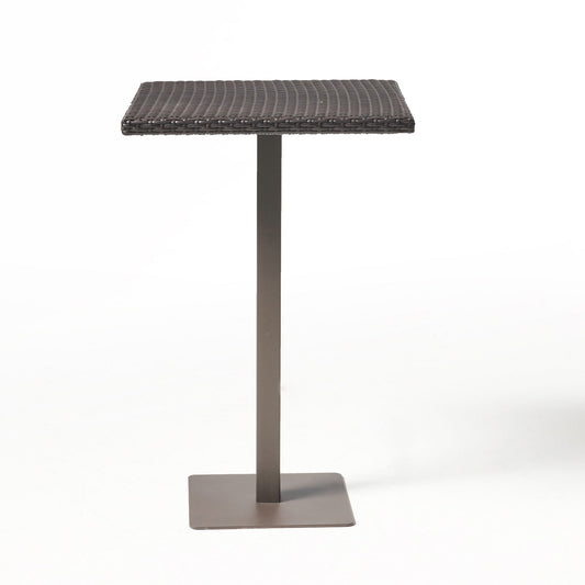 Outdoor Square Rattan Bar Table With Iron Frame - Multi Brown Noble House