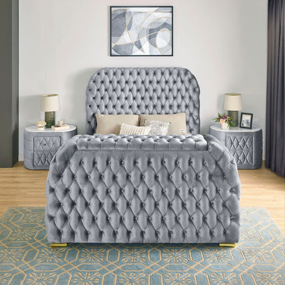 Natalia - Upholstered Bed With Decking Board Set Crown Mark