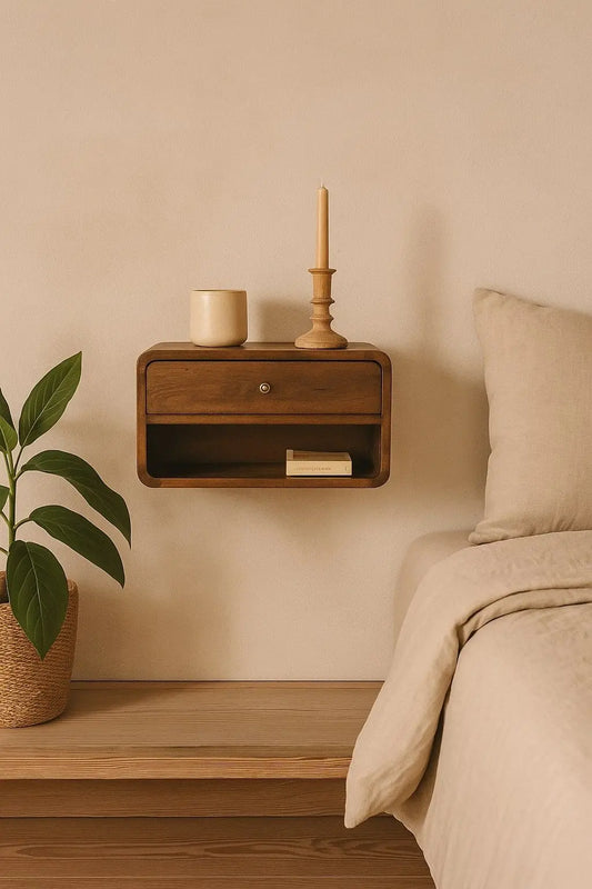 Curve Upper Slot Floating Nightstand Artisan Furniture