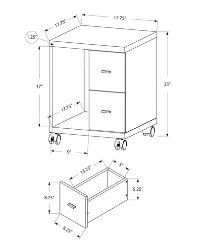 Office, File Cabinet, Printer Cart, Rolling File Cabinet, Mobile, Storage, Contemporary & Modern 8th Street