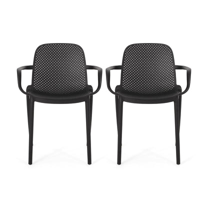 Roxanne - Outdoor Stacking Dining Armchair (Set of 2) Noble House