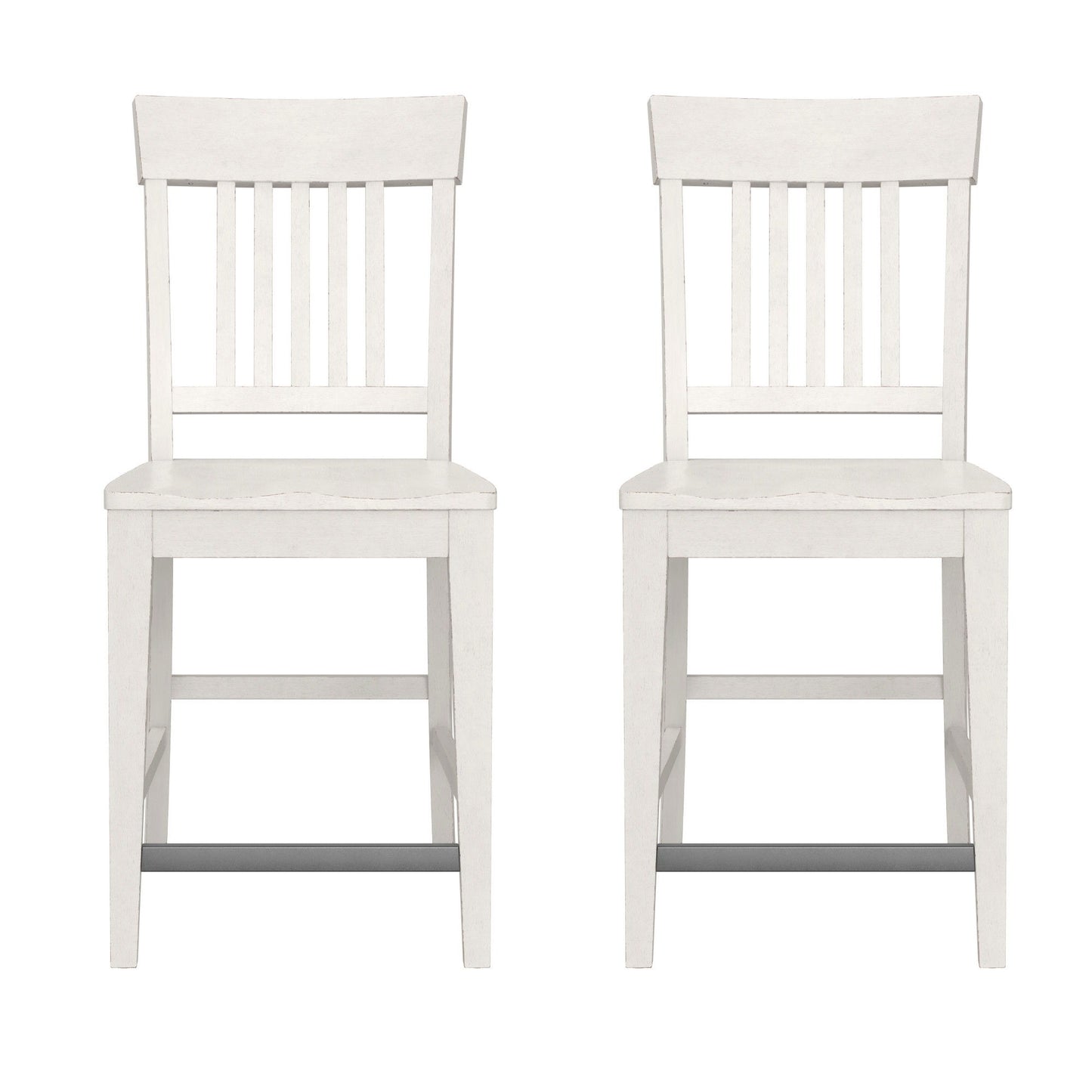 Haidel - Slat Back Counter Stools (Set of 2) - White Emerald Home