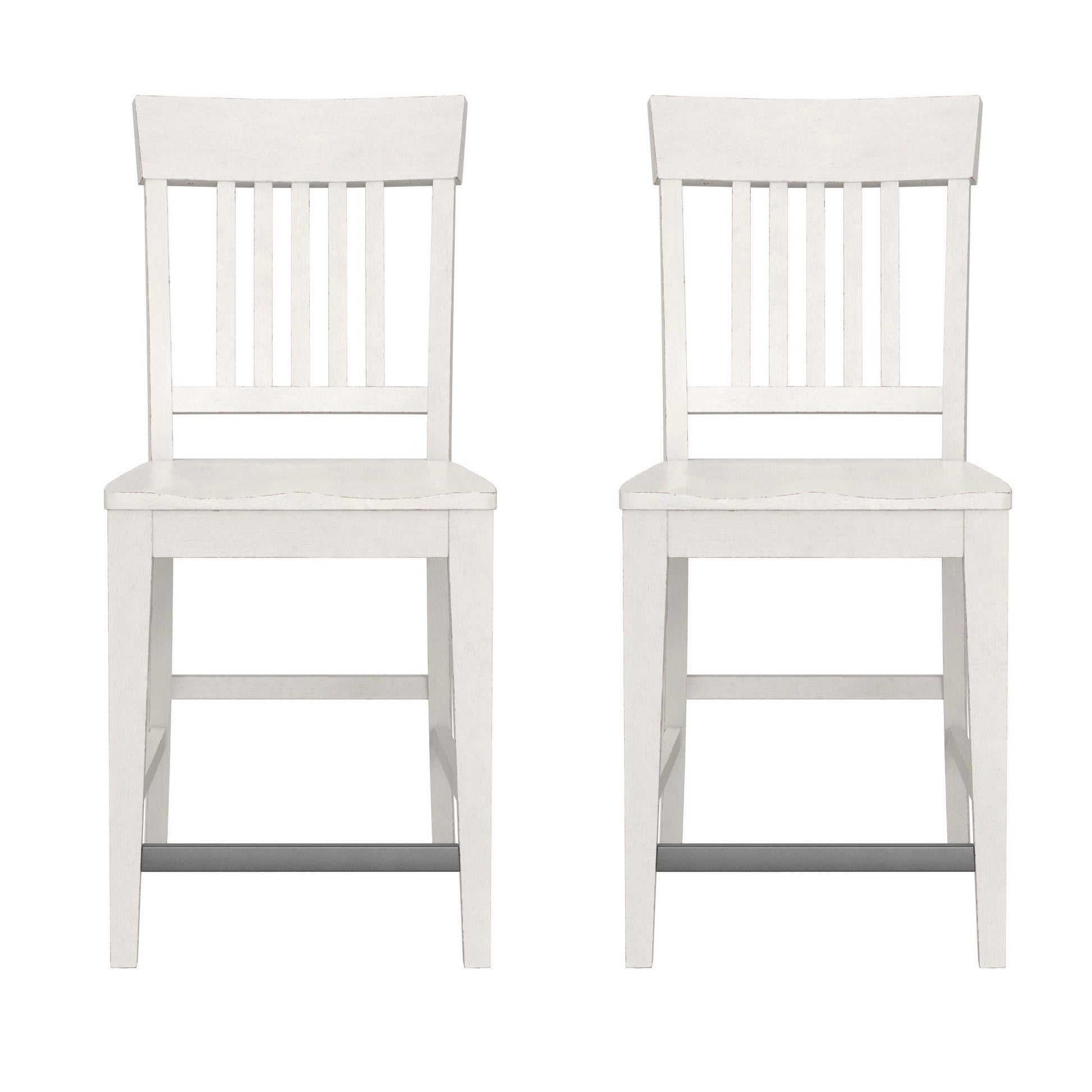 Haidel - Slat Back Counter Stools (Set of 2) - White Emerald Home