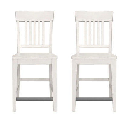 Haidel - Slat Back Counter Stools (Set of 2) - White Emerald Home