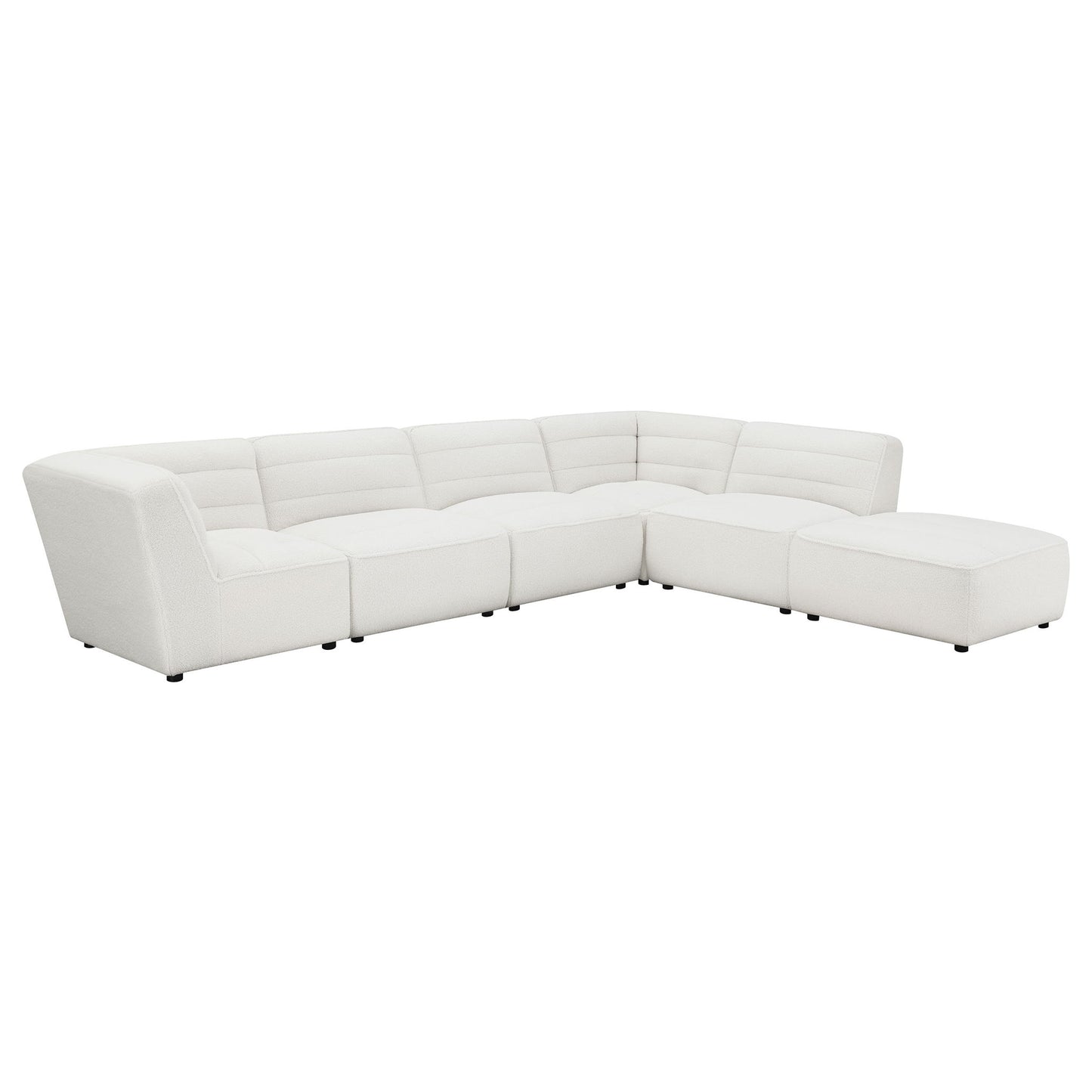 Nevve - 6 Piece Upholstered Tufted Sectional - Ivory Furniture Max