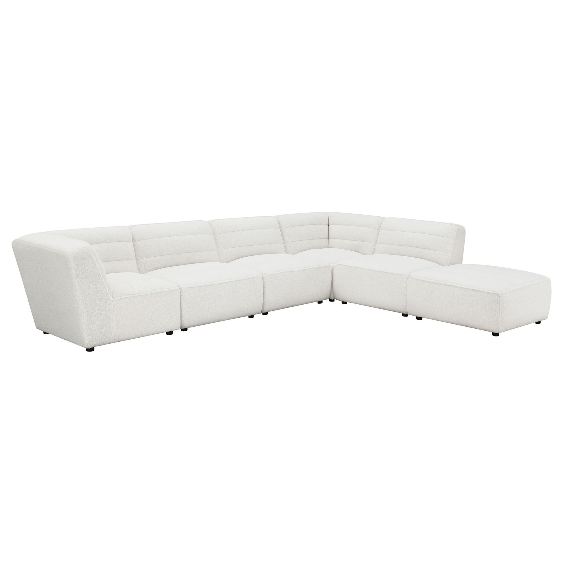 Nevve - 6 Piece Upholstered Tufted Sectional - Ivory Furniture Max