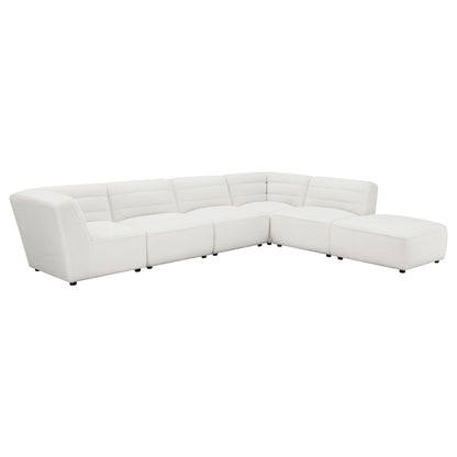 Nevve - 6 Piece Upholstered Tufted Sectional - Ivory Furniture Max