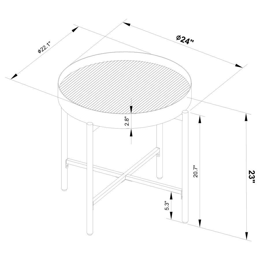 Ozella - Round Table With Hidden Storage Sandy Coaster Fine Furniture
