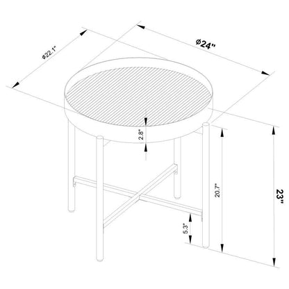 Ozella - Round Table With Hidden Storage Sandy Coaster Fine Furniture