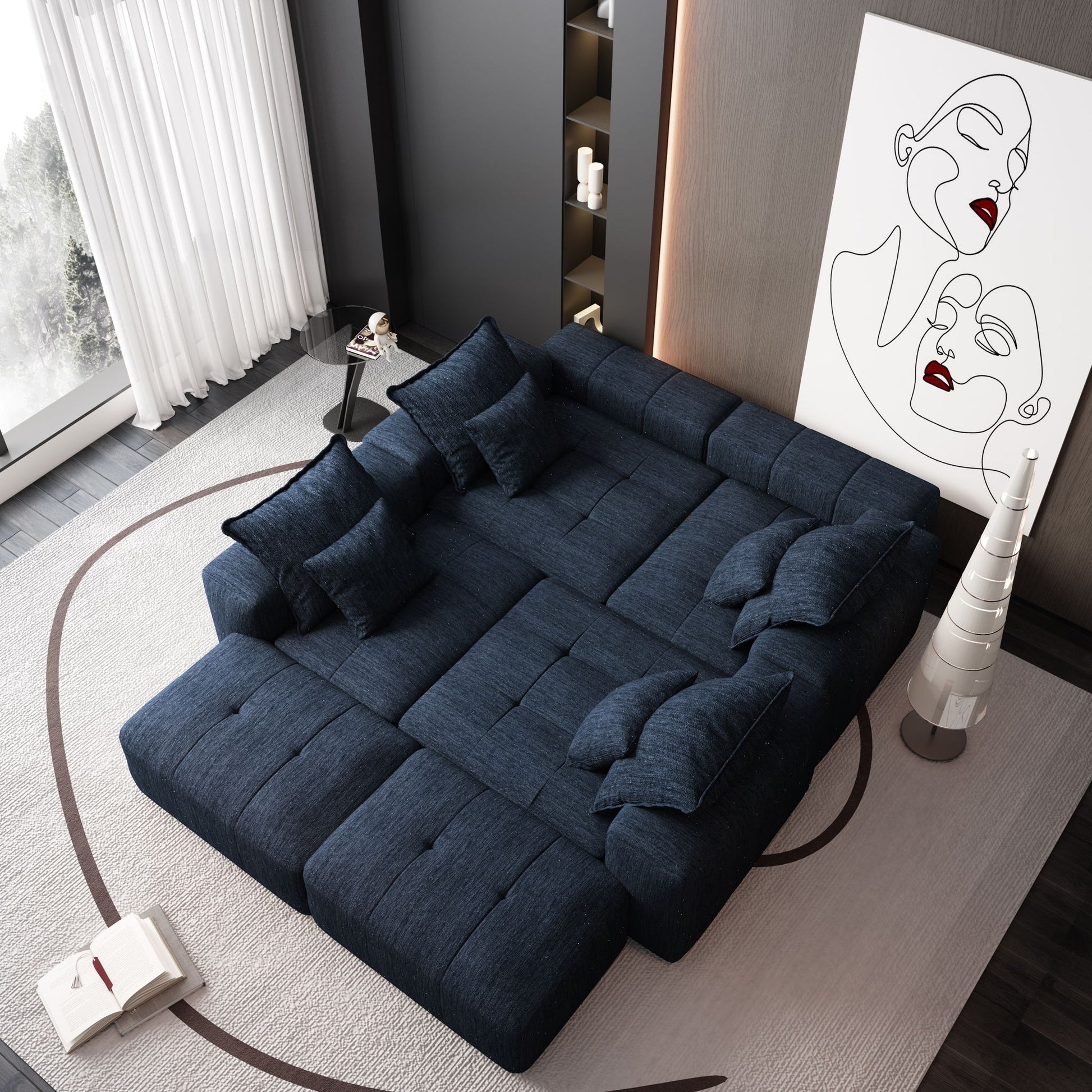 Modern Oversized Diy Combination Modular Sectional Sofa With Pillows Home Essentials