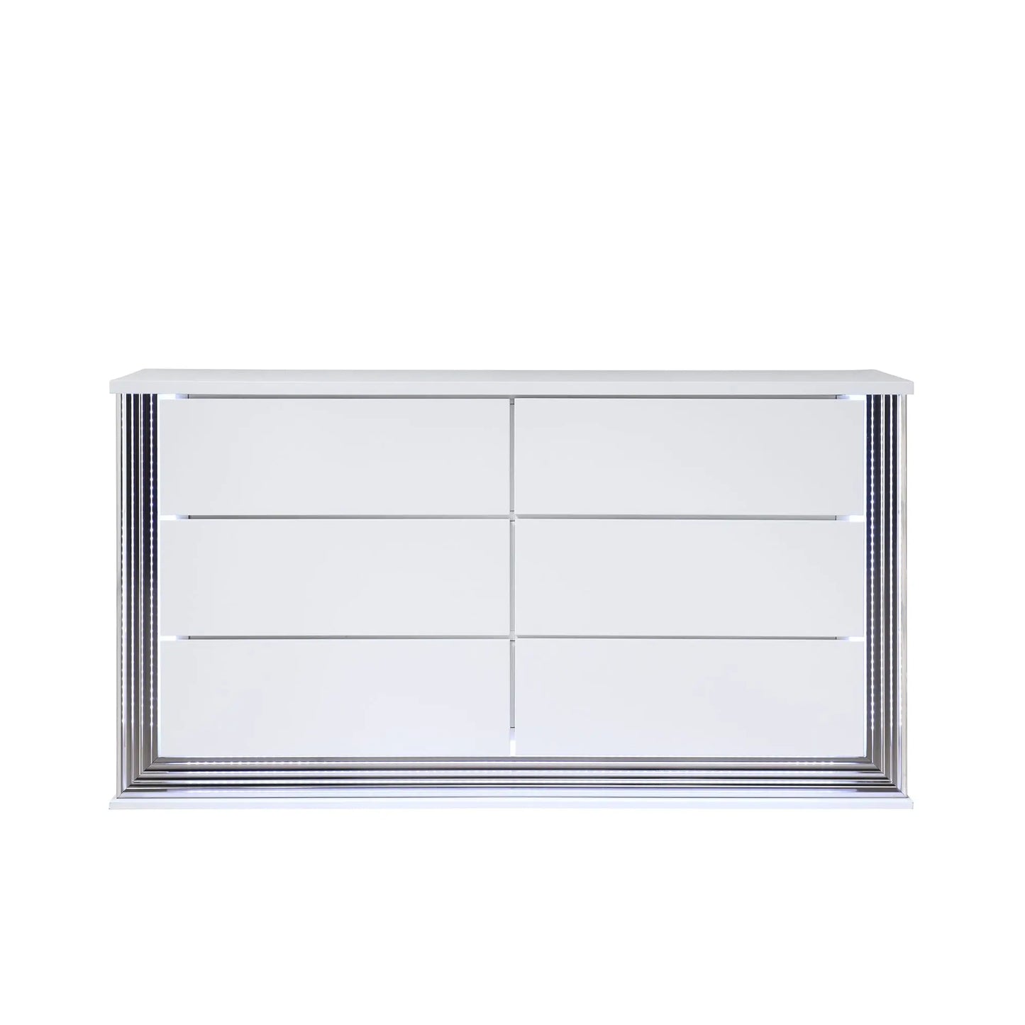 Moon - Smooth Dresser With LED - White Global Furniture USA