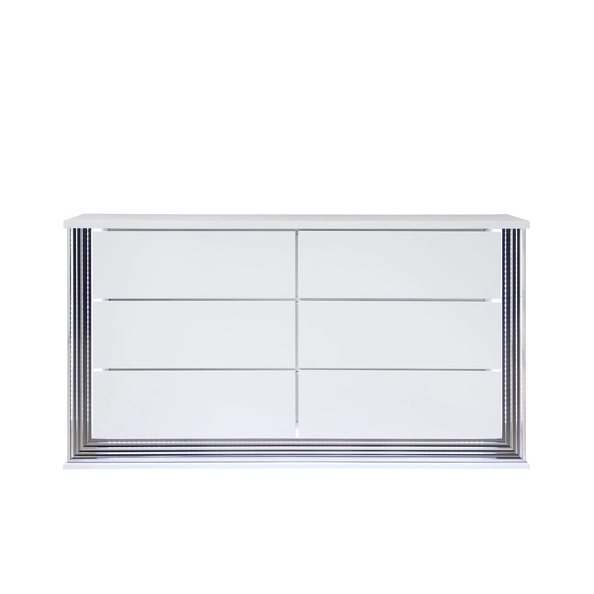 Moon - Smooth Dresser With LED - White Global Furniture USA