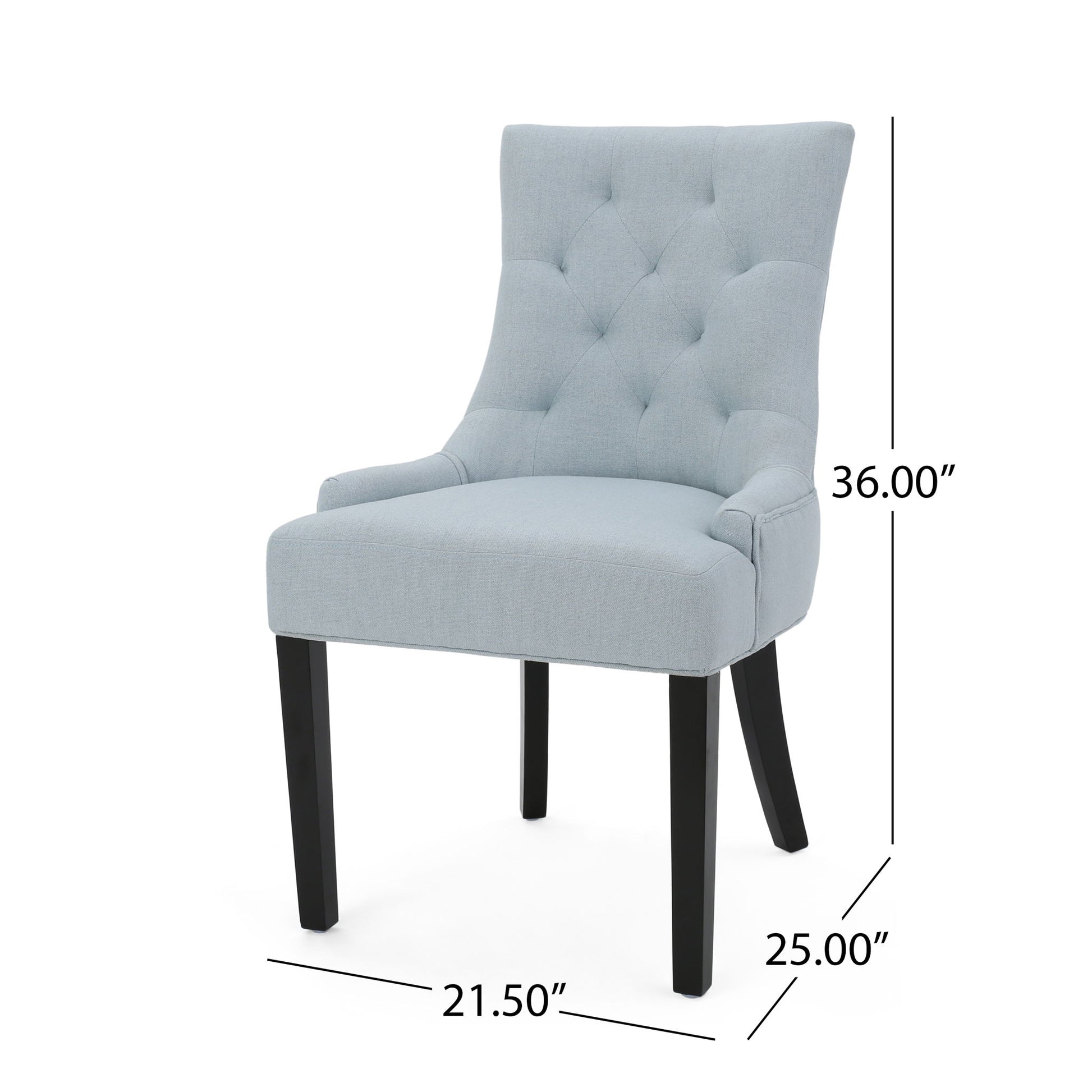 Contemporary Cheney Dining Chair Set With Tufted Design Noble House