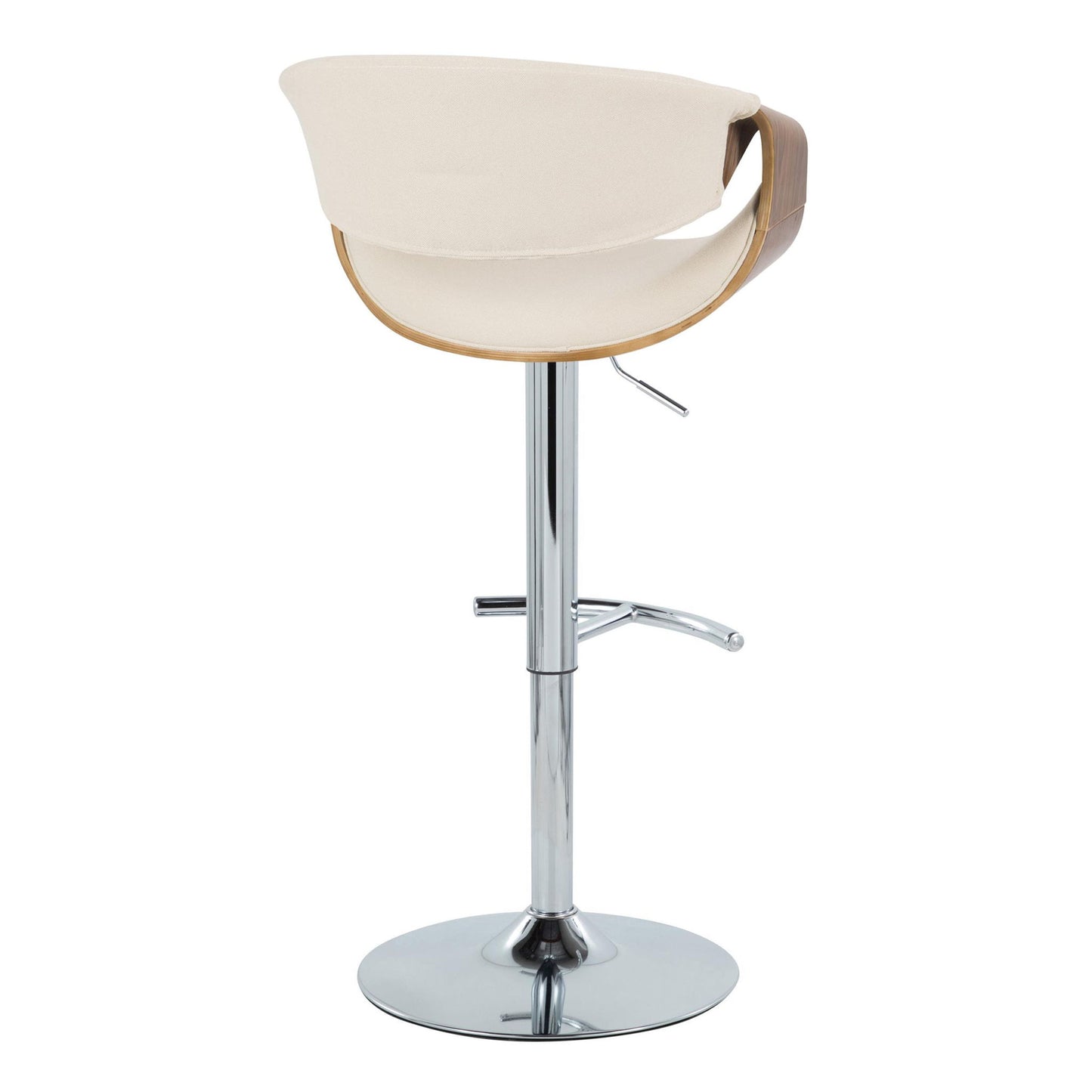 Curvo - Mid Century Modern Adjustable Barstool With Swivel With Rounded T Footrest (Set of 2) Lumi Source