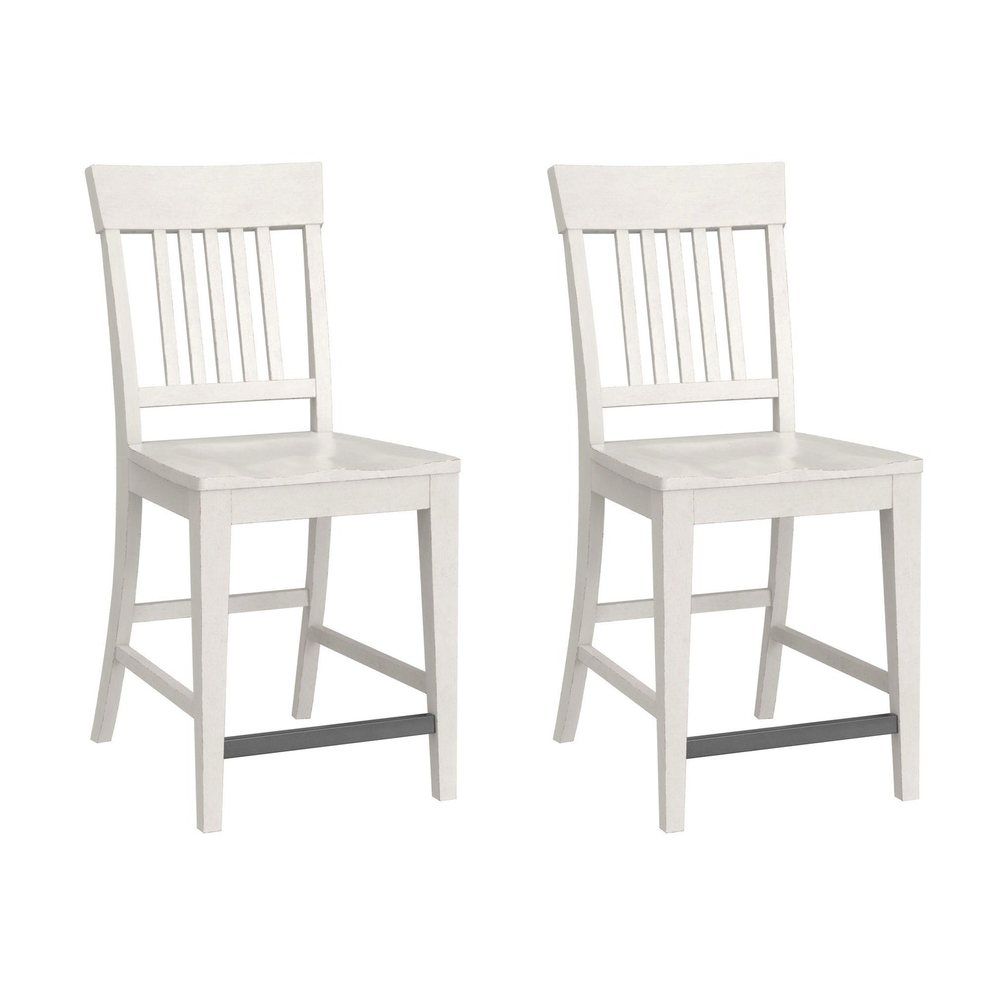 Haidel - Slat Back Counter Stools (Set of 2) - White Emerald Home