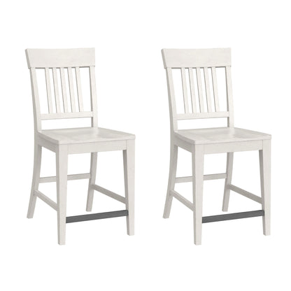Haidel - Slat Back Counter Stools (Set of 2) - White Emerald Home