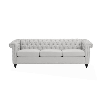 Chesterfield Style 3 Seater Sofa With Deep Button Tufting Noble House