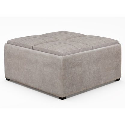 Avalon - Square Coffee Table, Storage Ottoman Simpli-Home