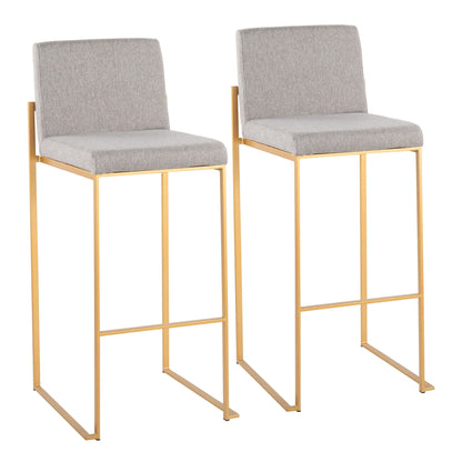 Fuji - Contemporary Design High Back Barstool (Set of 2) Lumi Source