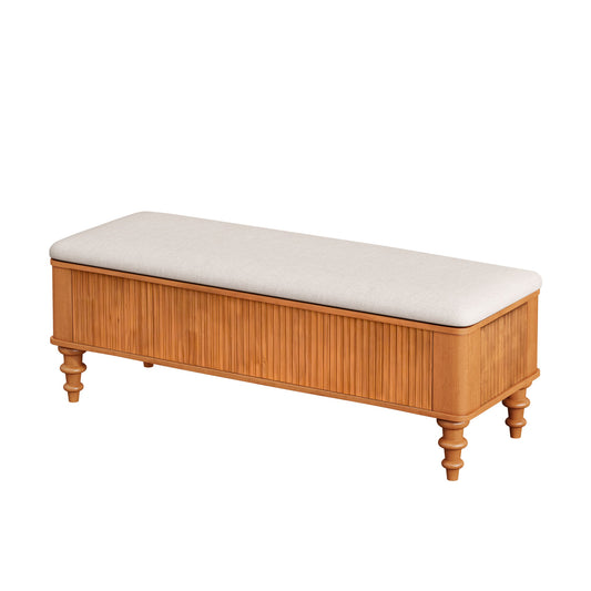 Storage Ottoman Bench For Living Room - Natural Home Essentials