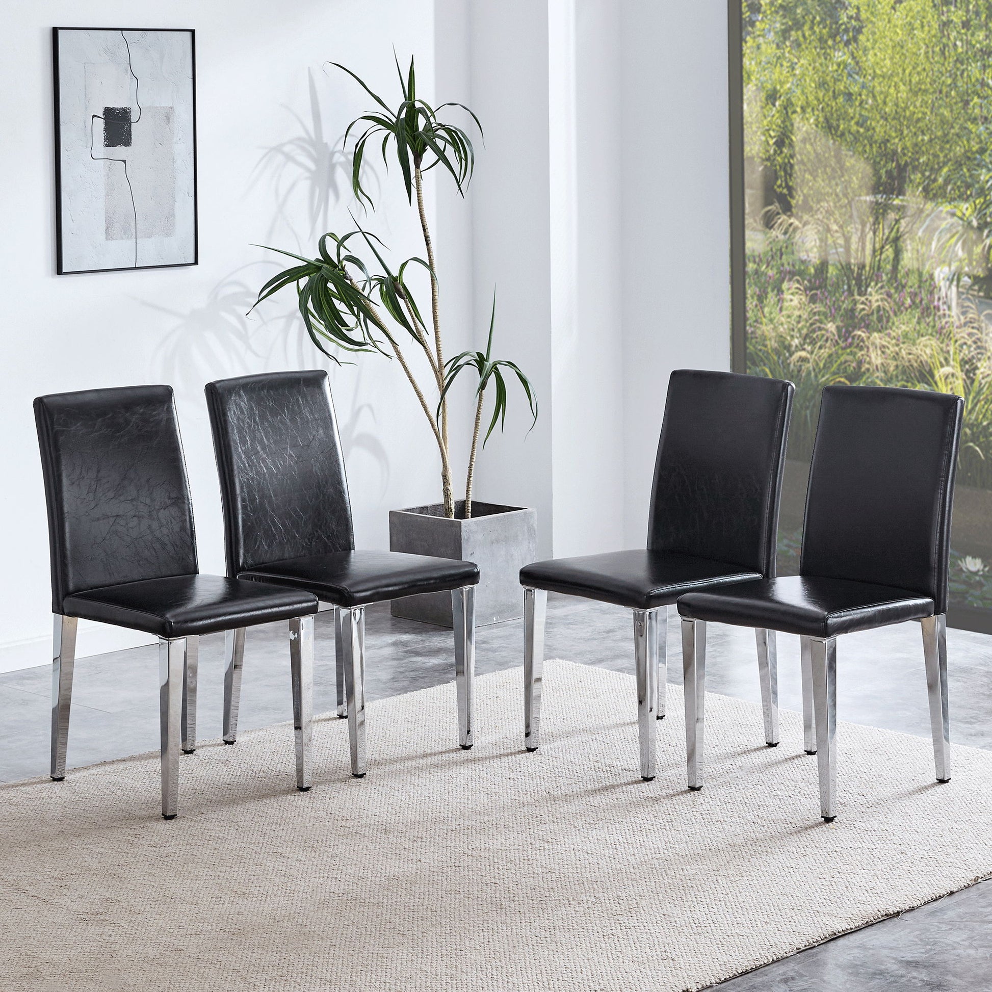 Elegant Upholstered Chairs & Metal Legs Home Essentials