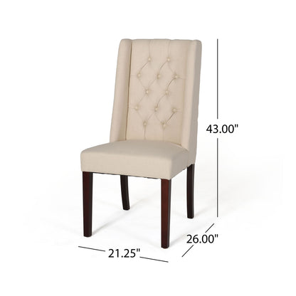 Sophisticated Tufted Dining Chair With High Back Design Noble House