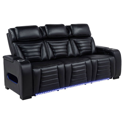 Isadora - Power Reclining Sofa With Dual Independent Recline - Black Furniture Max