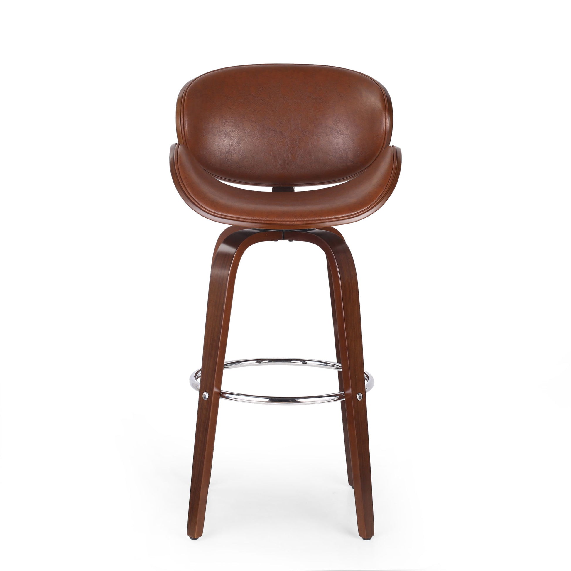 Lumos - Mid Century Modern Upholstered Swivel Barstool Noble House