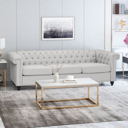 Chesterfield Style 3 Seater Sofa With Deep Button Tufting Noble House