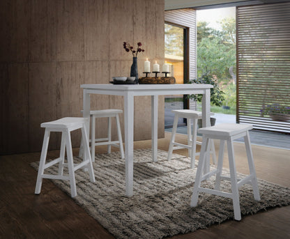Gaucho - 5 Pieces Pack Counter Height Table Set - White Acme
