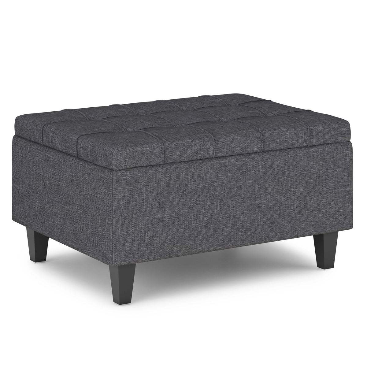 Harrison - Small Coffee Table Storage Ottoman - Dark Gray Simpli-Home