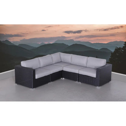 Luxurious Wicker Patio Sectional With Weather Resistant Sunbrella Cushions LSI Patio Furniture