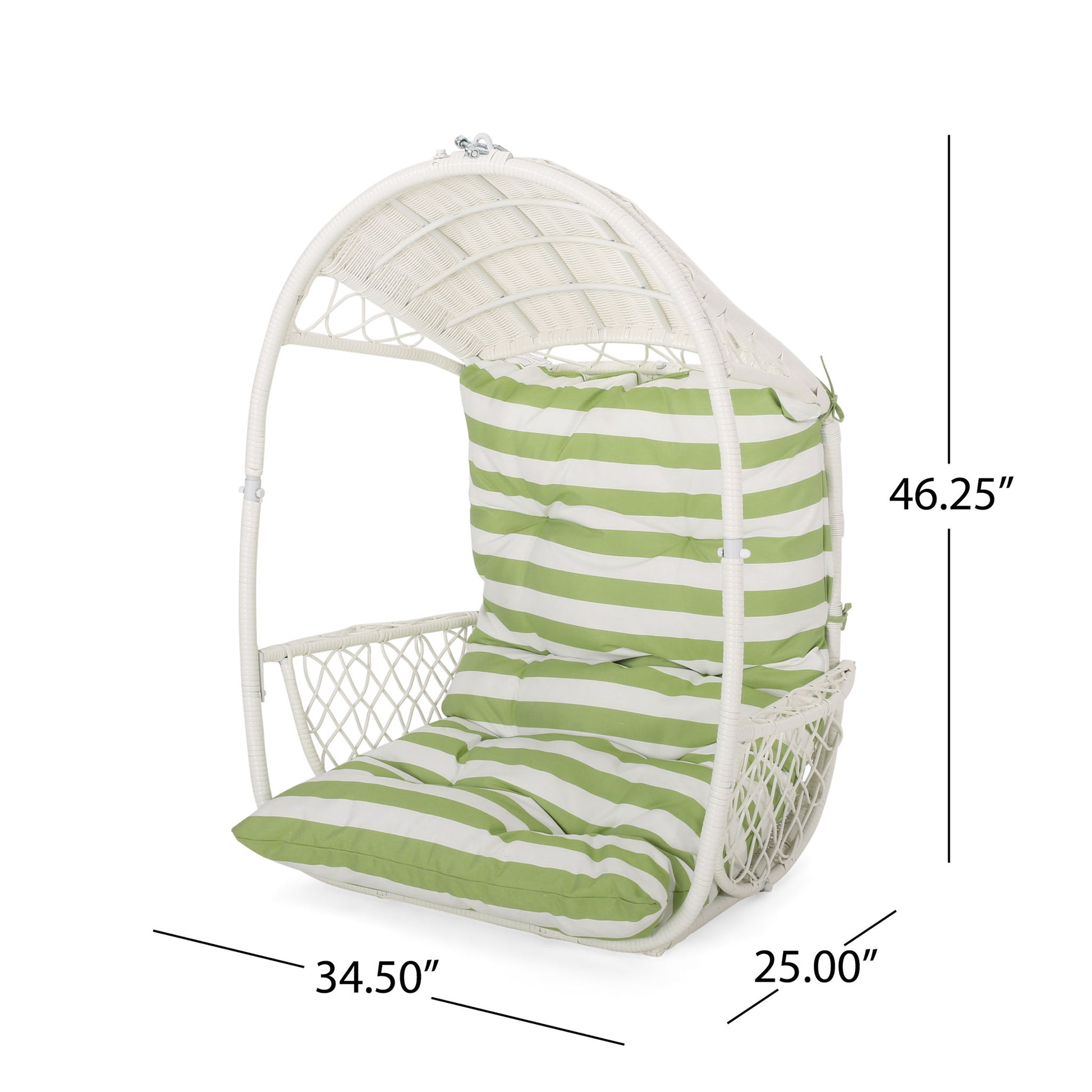 Malia - Wicker Hanging Chair With Cushion Noble House