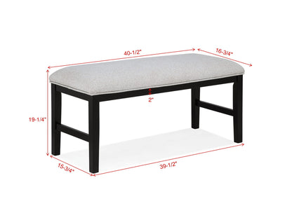 Sebastian - Bench - Black / Gray Crown Mark
