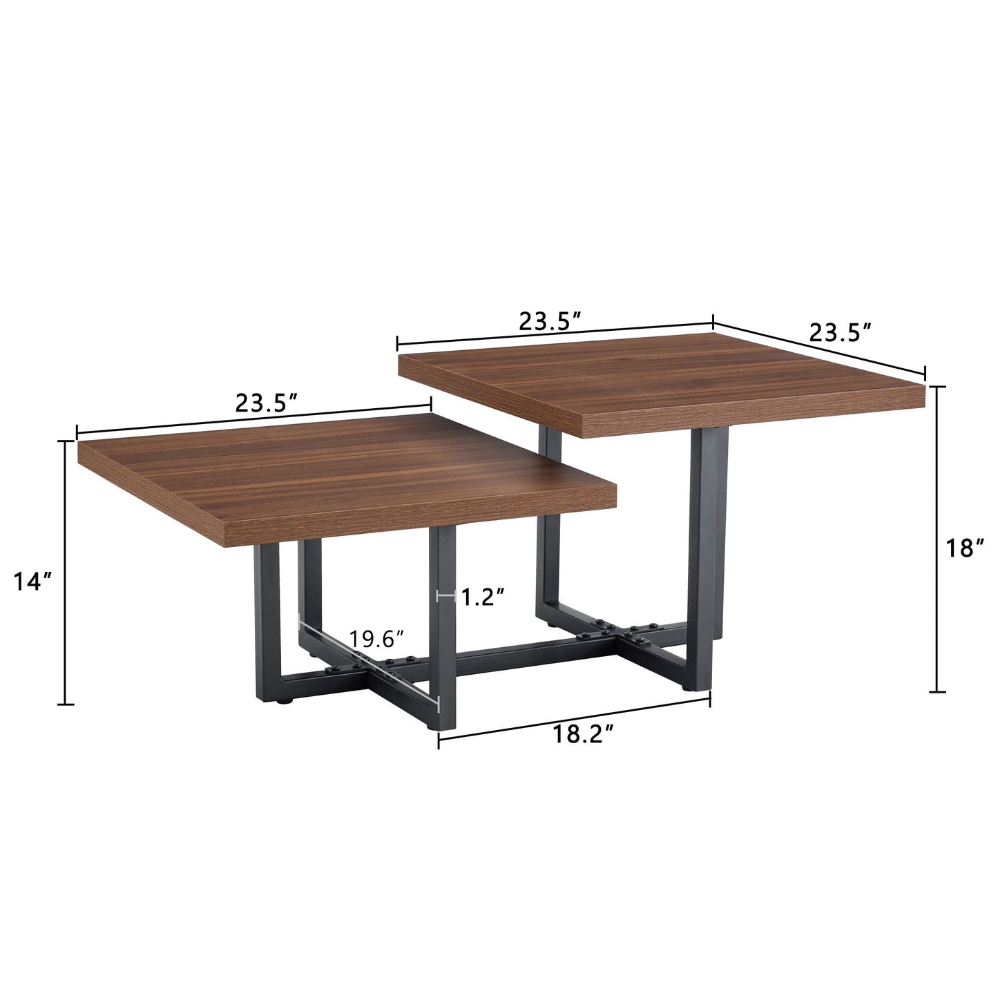 Perfectly Integrating Modern And Scandinavian Styles Double Deck Coffee Table - Walnut Home Essentials
