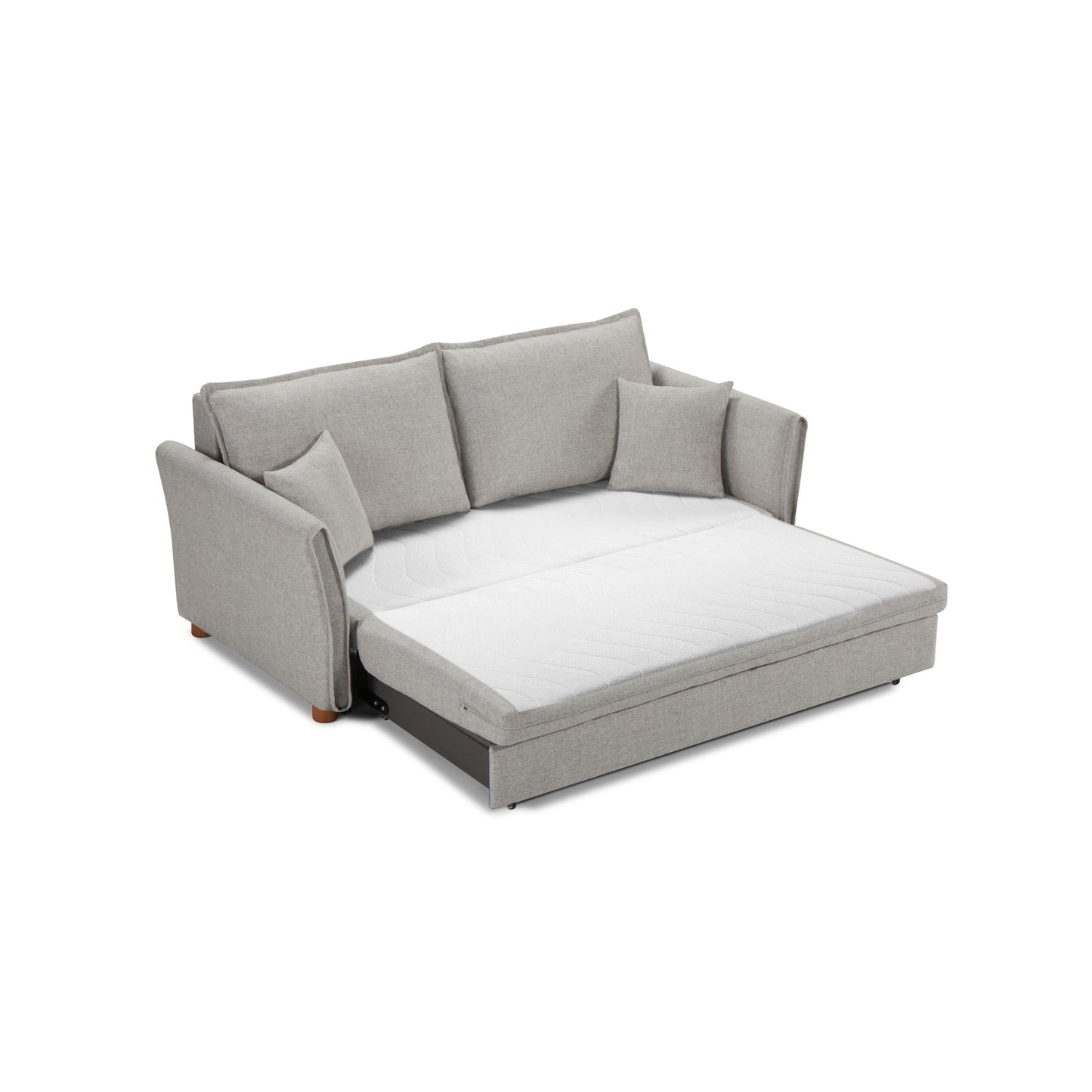 Oren - Chenille Sleeper Sectional Sofa With Storage 2 Toss Pillows - Gray Acme