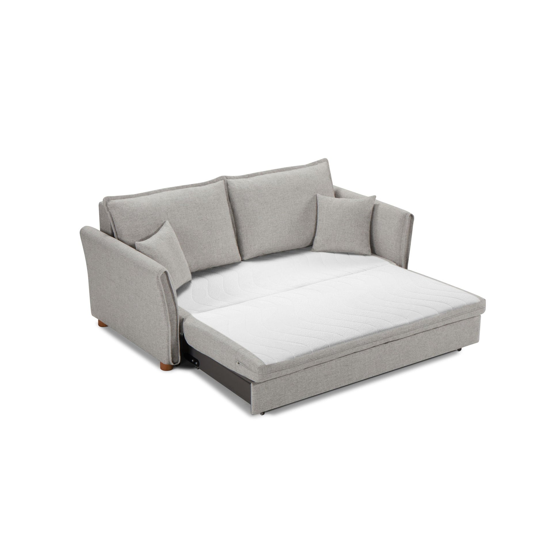 Oren - Chenille Sleeper Sectional Sofa With Storage 2 Toss Pillows - Gray Acme