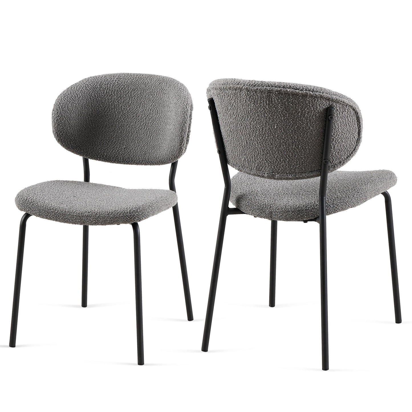 Boucle Dining Chairs, Dining Chairs With Metal Legs For Dining Room, Kitchen, Living Room Home Essentials