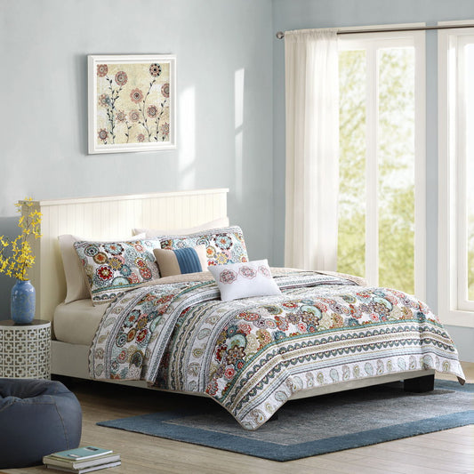 Tamira - Twin Reversible Coverlet Set - Multi