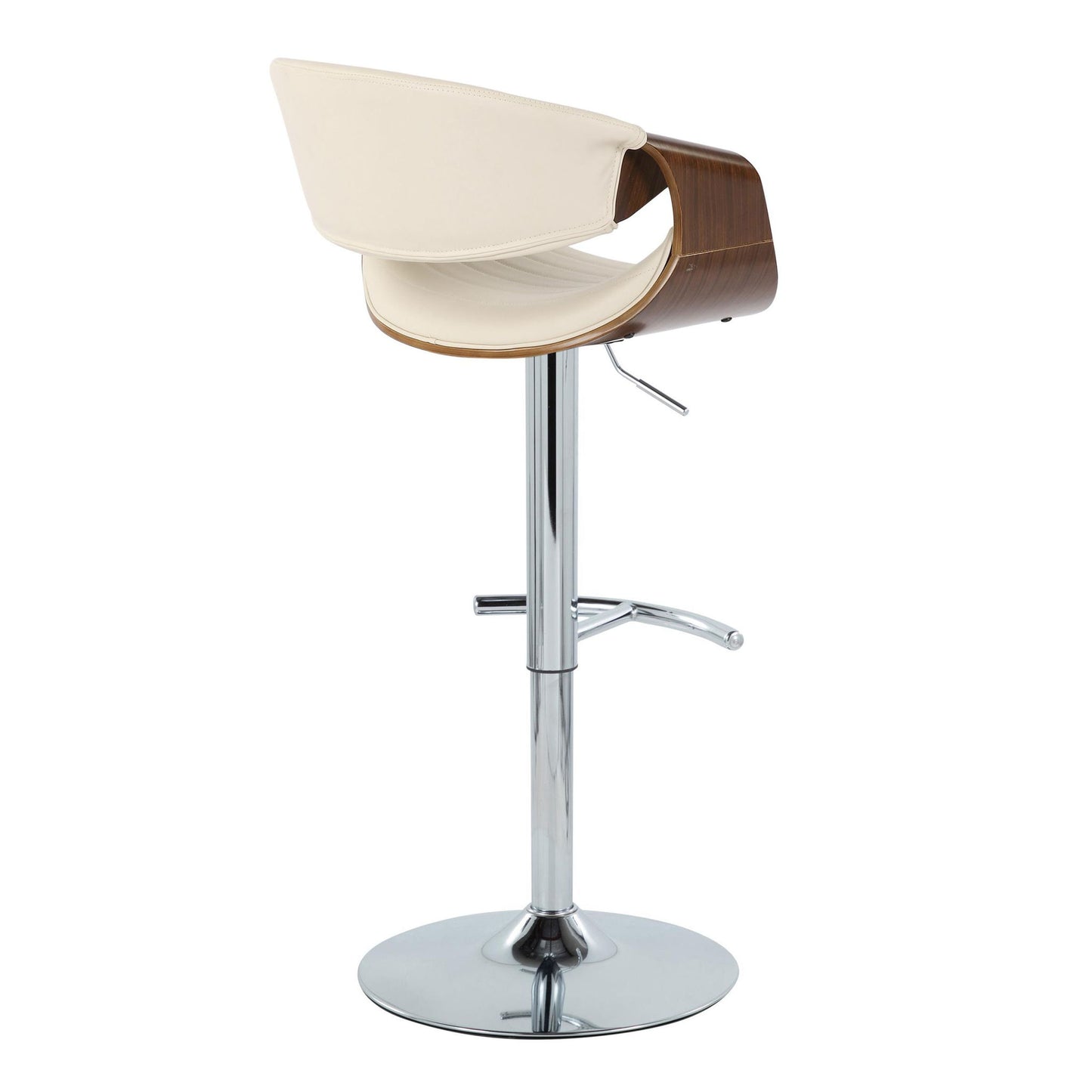 Symphony - Mid Century Modern Adjustable Barstool & Swivel With Rounded T Footrest (Set of 2) Lumi Source